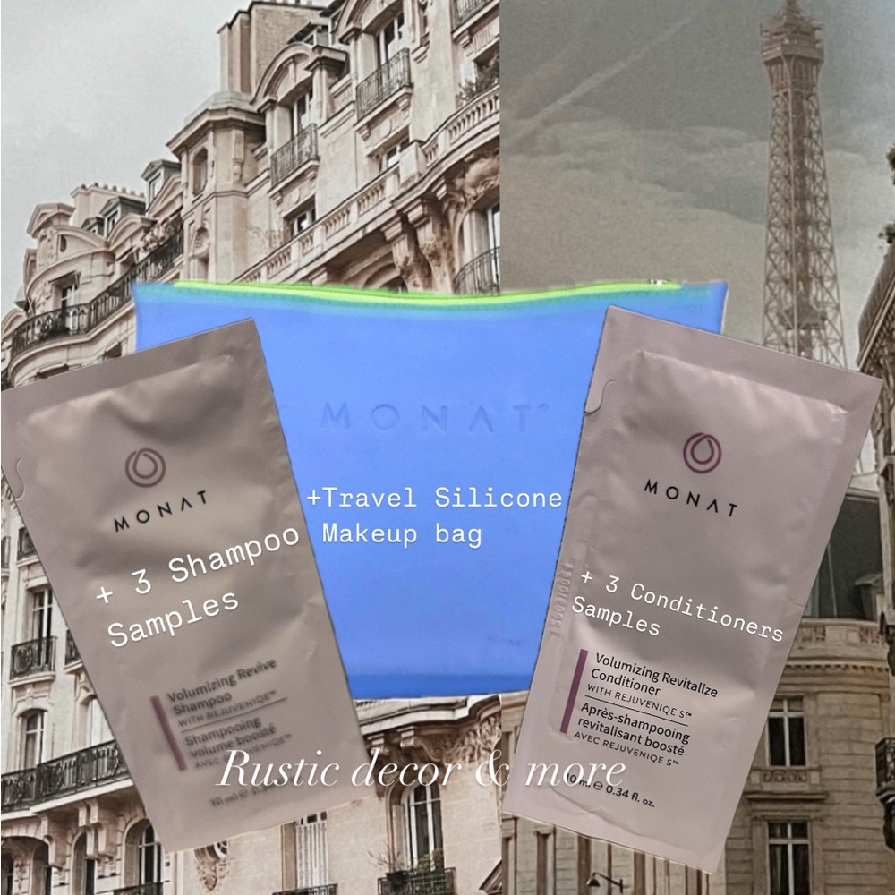 Monat Travel Silicone Makeup Bag with Samples